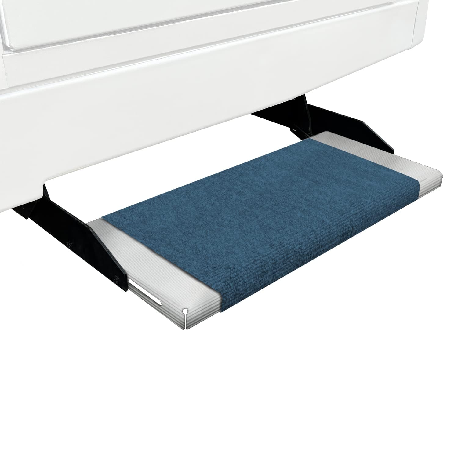 Prest-O-Fit Outrigger RV Step Rug | 18 in. Wide, Atlantic Blue Micro-Ribbed