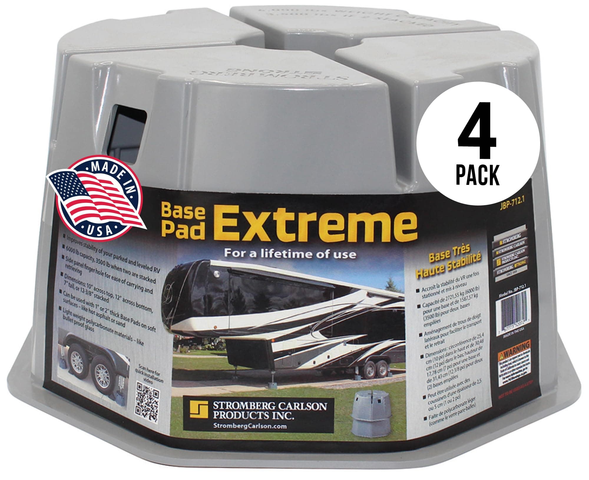 Stromberg Carlson JBP-712.2 Base Pad Extreme | 7" Stabilizer Jack Pads, 6,000 lb Capacity, Pack of 2