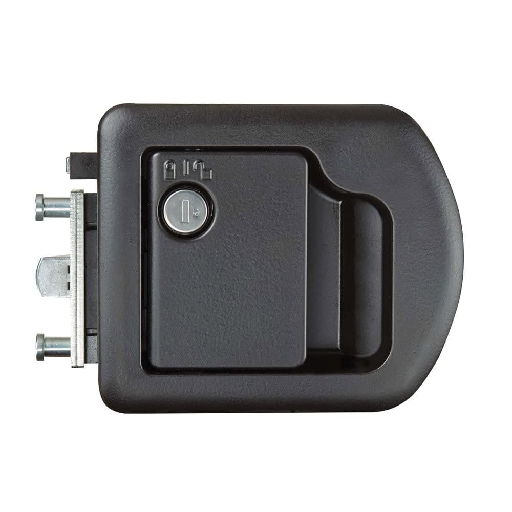 RV Designer T505 Entry Door Lock | TriMark-Style, Black, No Deadbolt