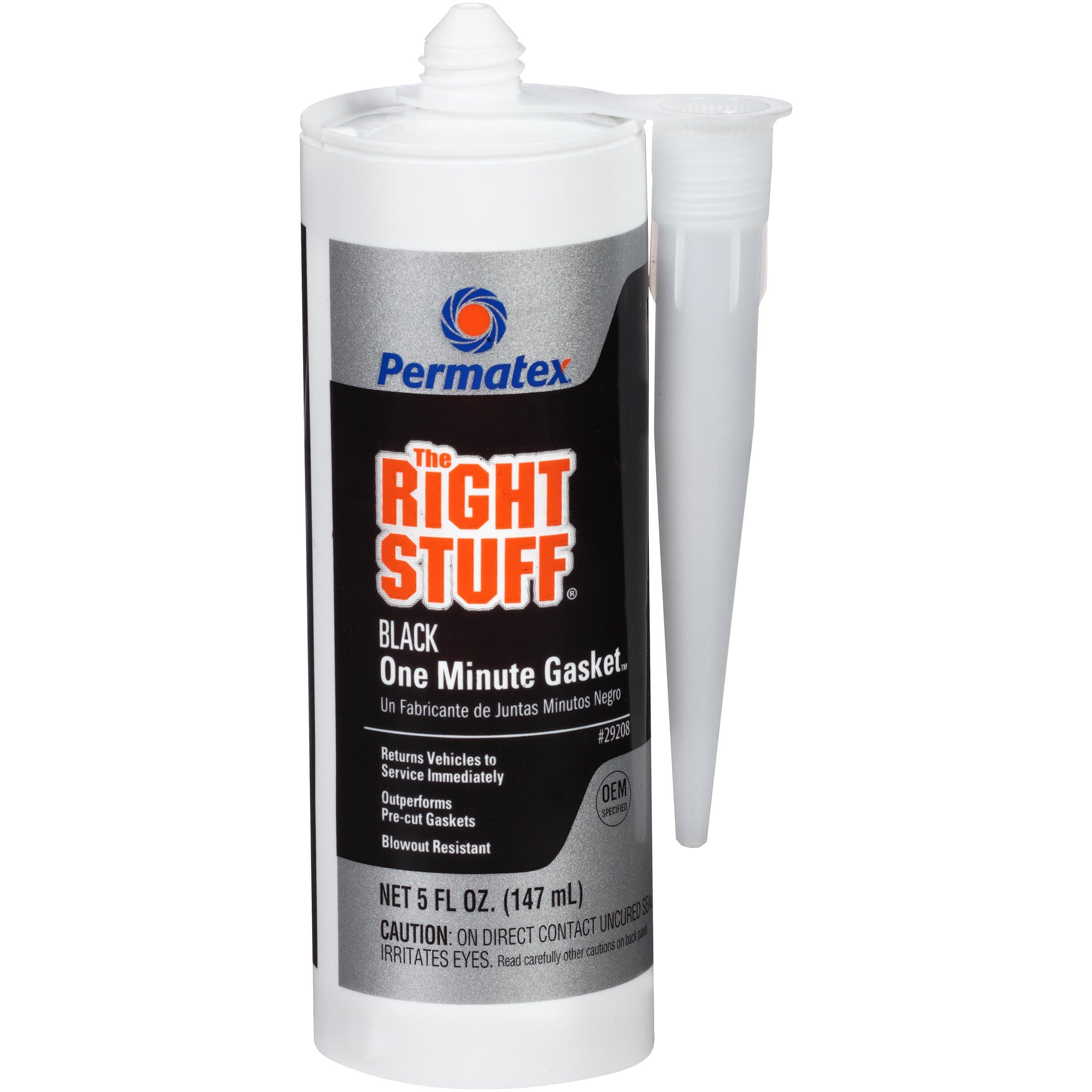 Permatex The Right Stuff Black Gasket Maker | 5 oz., One-Minute Cure, RTV Sealant