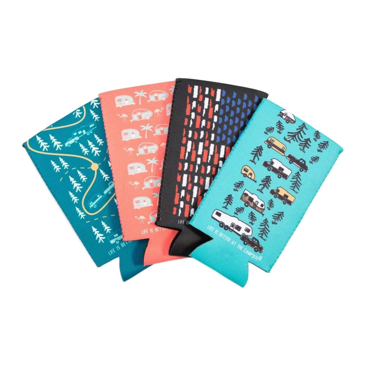 Camco Life is Better at the Campsite Skinny Can Koozies | 4-Pack