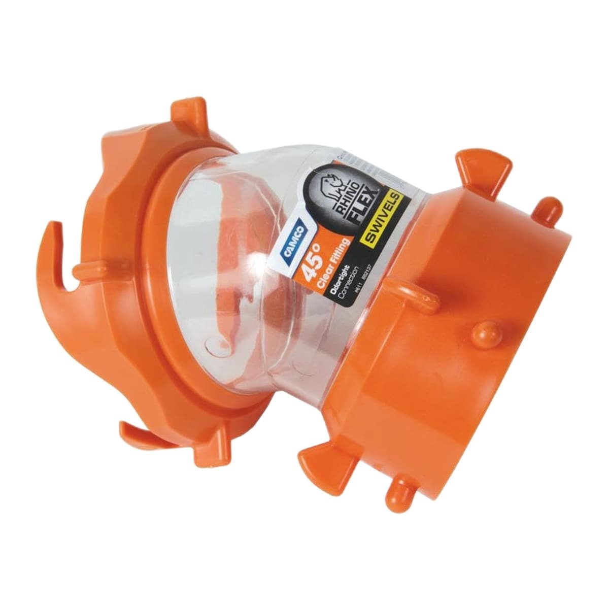 Camco RhinoFLEX 45° Clear Sewer Hose Swivel Fitting