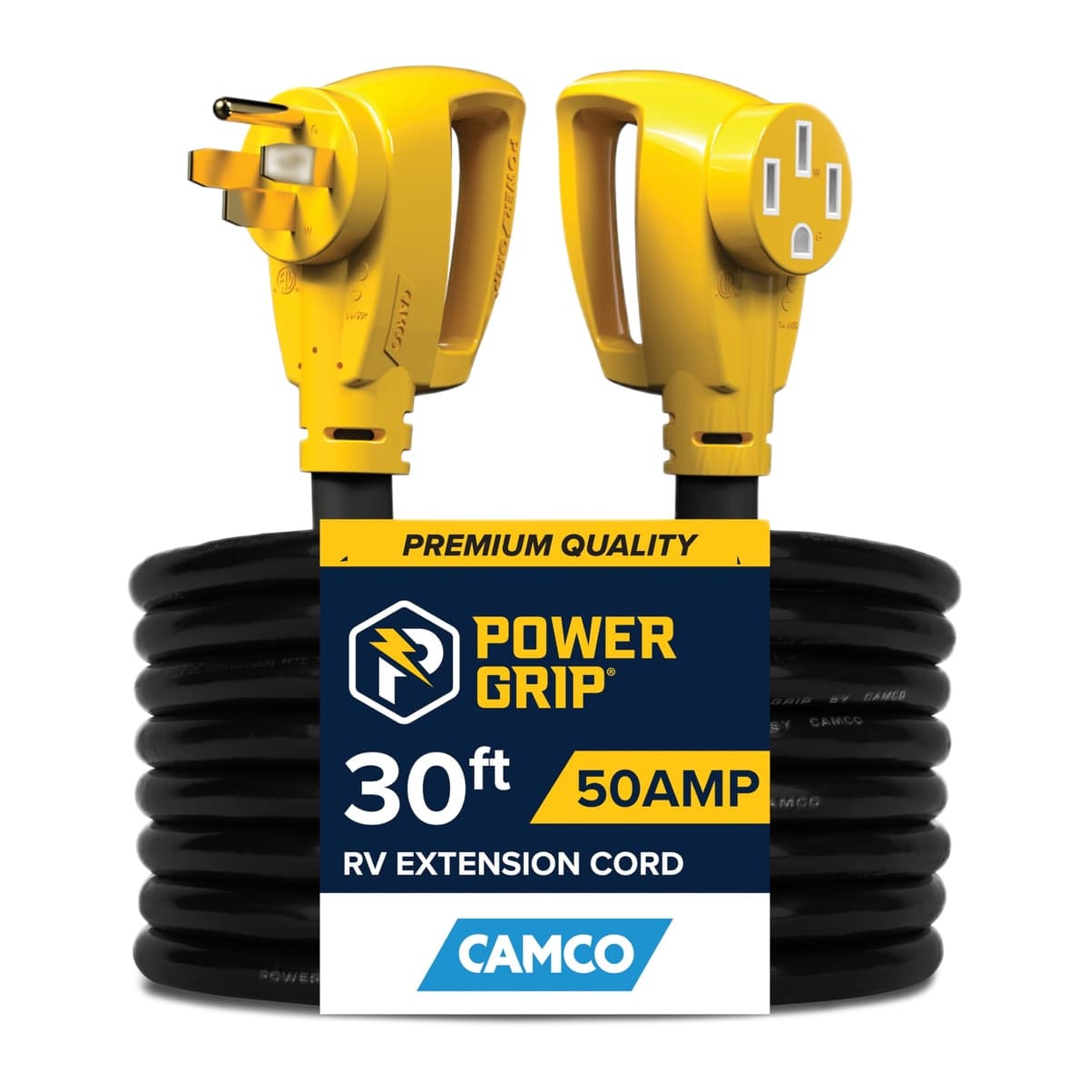Camco PowerGrip 50-Amp RV Extension Cord | 30 ft, 125/250V