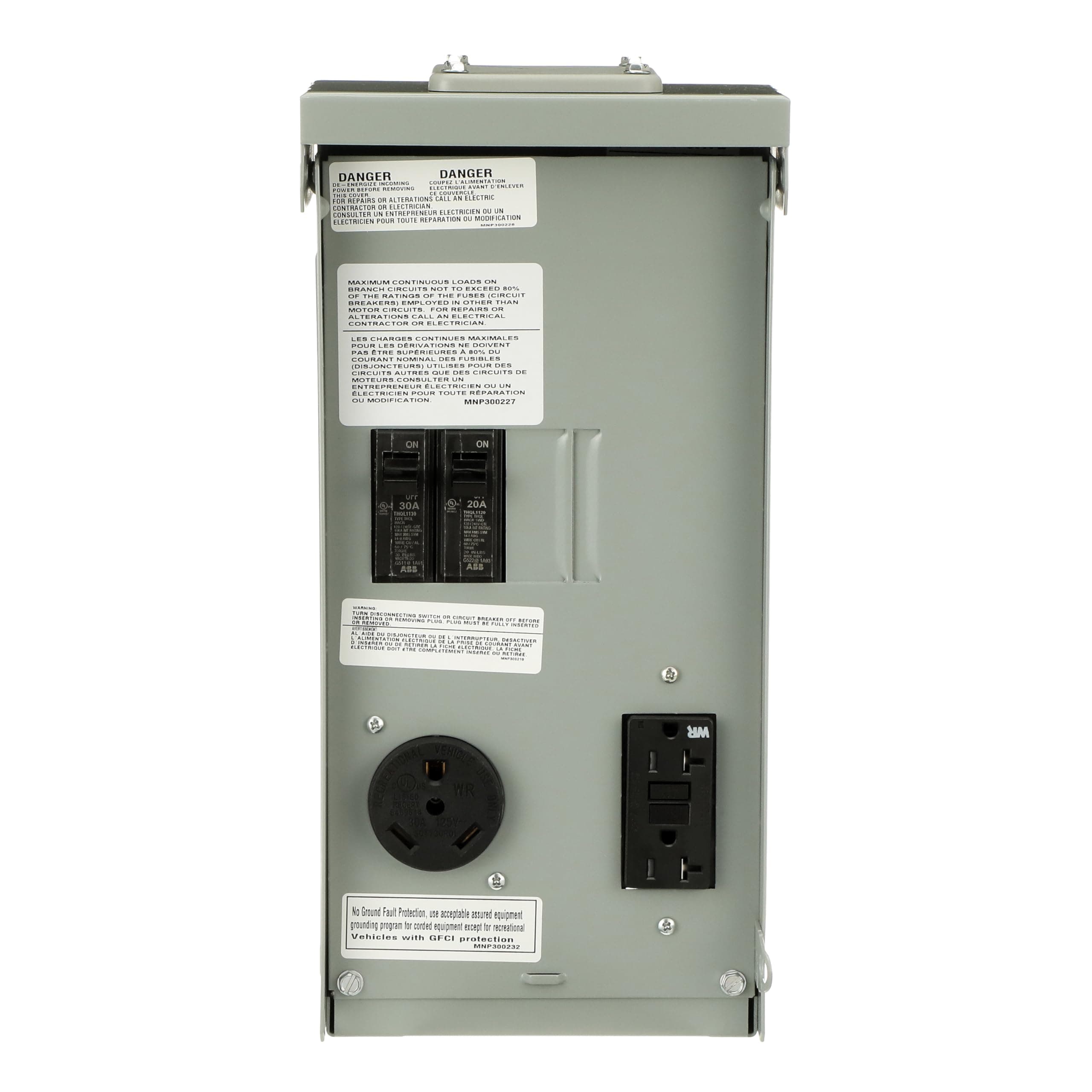 Midwest RV Power Pedestal | 70A Unmetered, 30A TT-30R + 20A GFCI, Lockable Weatherproof Steel