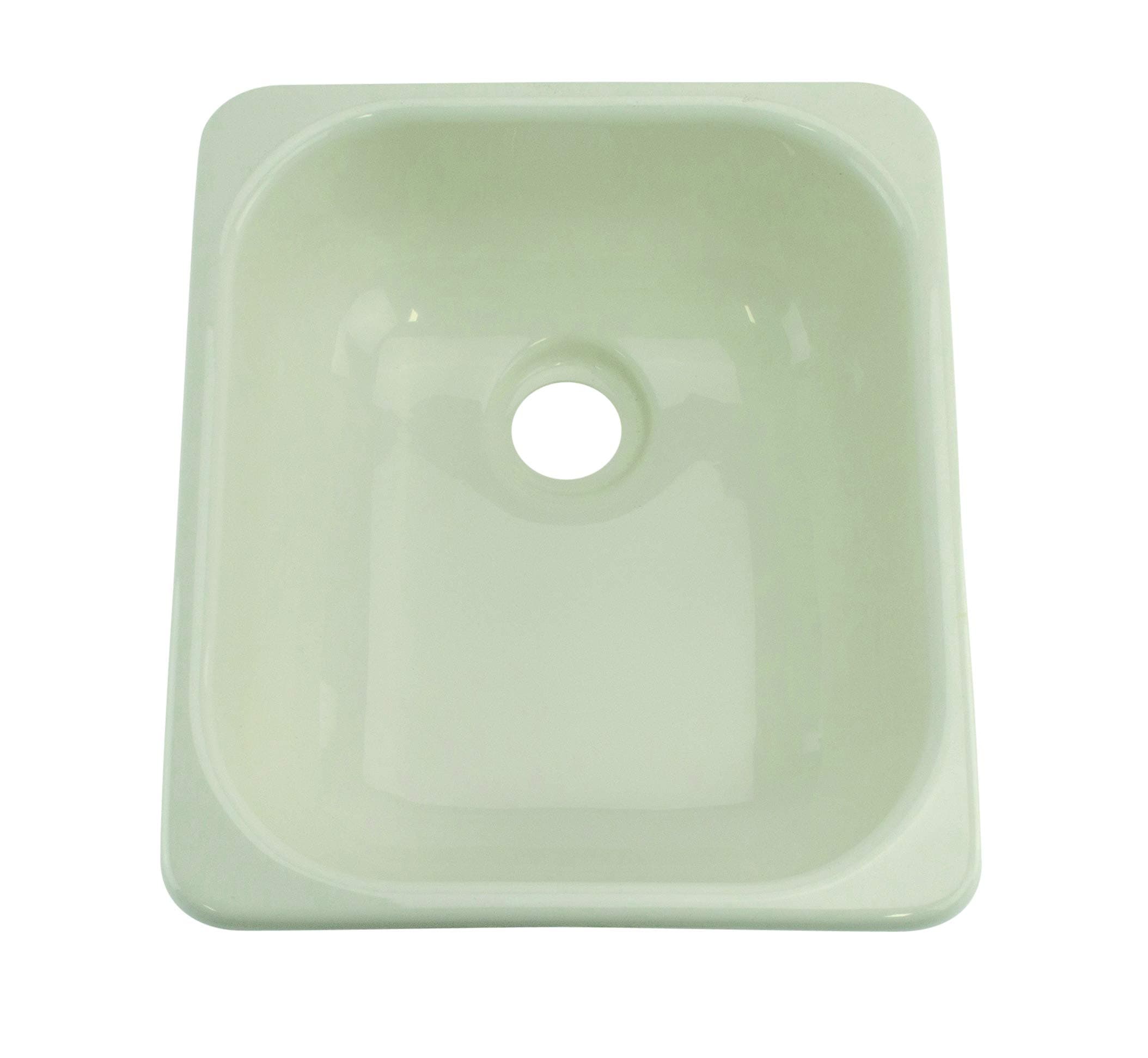 Lippert Better Bath Square Kitchen Sink | 13" x 15", Parchment, No Faucet Ledge
