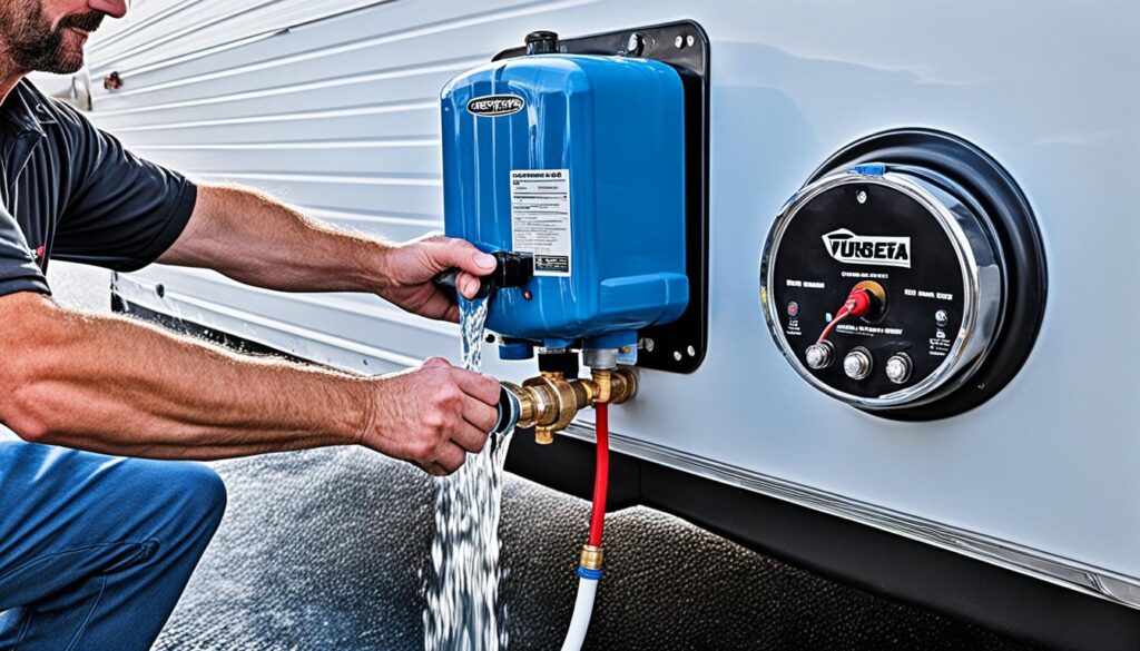 how to fill water heater in rv
